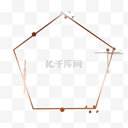 五边形科技边框插画