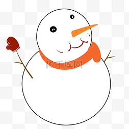 漂亮的雪人图片_白色的雪人边框插画