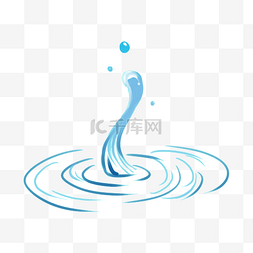 蓝色水滴水珠图片_水滴水珠装饰简约水波纹