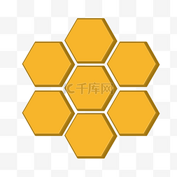 蜂蜜品种图片_卡通金色蜂窝免抠图