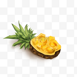 水果菠萝块图片_暑假手绘水果菠萝块