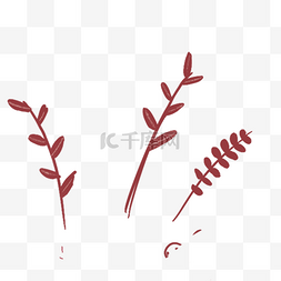 彩色草地图片_红色的植物叶子免抠图