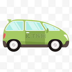  绿色小轿车