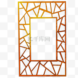 中国风手绘卡通格子窗户边框