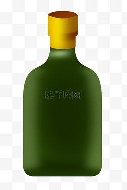 手绘绿色瓶子