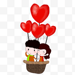情人节情侣和气球