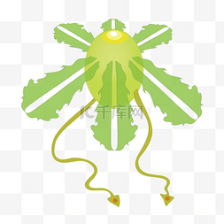 叶子细菌卡通插画