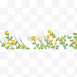 鲜花banner图片_创意卡通手绘绿色叶子鲜花