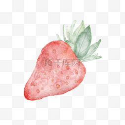 水彩手绘草莓图片_手绘水彩水果草莓
