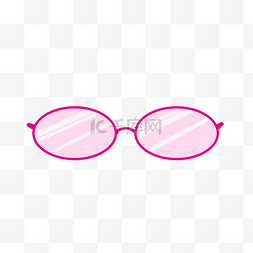 豹纹眼镜框图片_粉色椭圆形眼镜PNG