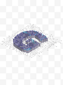 2.5D科技化G英文数字设计元素