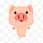 大红鼻子的猪年小猪猪全身图案