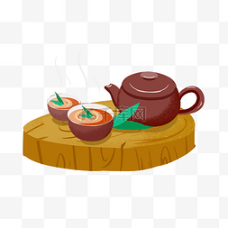 手绘传统茶具图片_中国风精致茶杯茶具