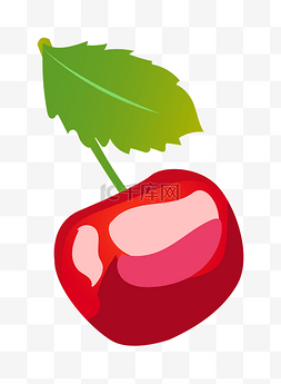 漂亮的樱桃图片_红色的樱桃手绘插画
