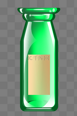 容器里的液体图片_绿色的玻璃瓶卡通插画