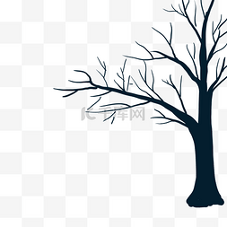 手绘卡通树木设计图片_手绘黑色树木剪影