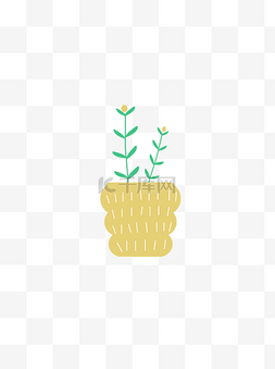 绿植可爱图片_可爱卡通花瓶植物小清新插花绿植