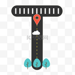 装饰型元素图片_英文字母T型黑色黄底马路斑马线