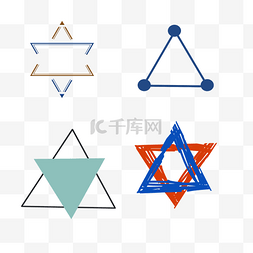 图型免费下载图片_单线型三角素材元素