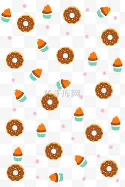 美食甜甜圈图片_手绘巧克力甜甜圈底纹插画
