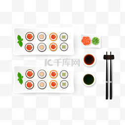 刺身卡通图片_矢量手绘卡通食物寿司