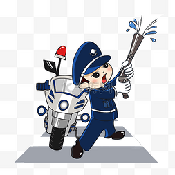 警务人员图片_卡通警察形象手绘插画