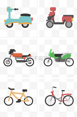 摩托车图片_扁平化交通工具装饰