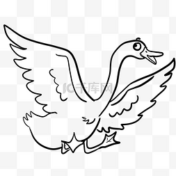 翅膀简笔画图片_可爱的鸭子设计素材