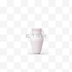 装饰花瓶白色图片_白色折花瓶免抠图