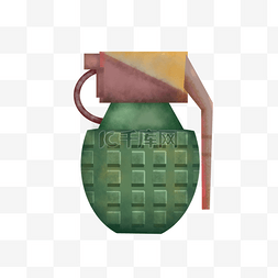 军事绿色的手榴弹插画