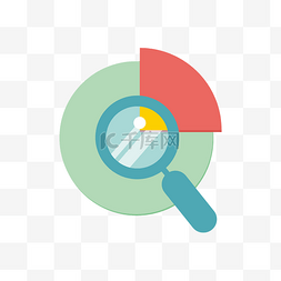 简约卡通简约卡通图片_卡通简约放大镜分析矢量图