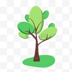 几何形状绿色图片_几何形状树木