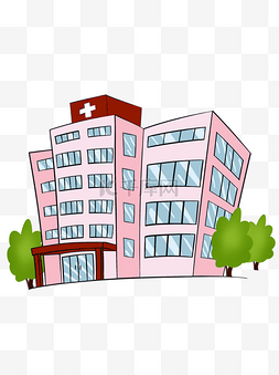 建筑元素设计图片_医疗医院建筑手绘可商用卡通元素