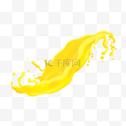 飞溅肉汁图片_黄色芒果汁饮品插画