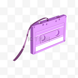 2.5D紫色的磁带插画