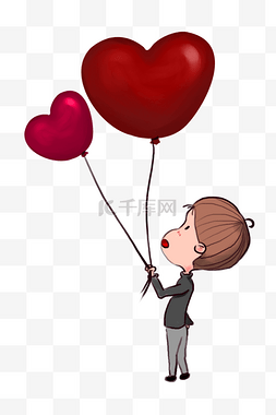 红色的情人节气球