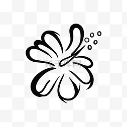花朵手绘黑白元素