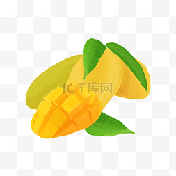 带芒果的素材图片_芒果水果切开的芒果PNG