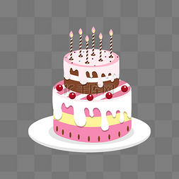 生日蛋糕贺卡图片_矢量手绘生日蛋糕