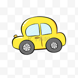 黄色的汽车手绘插画