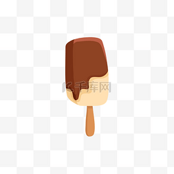 巧克力冰淇淋矢量图片_夏天微立体扁平冰淇淋矢量图