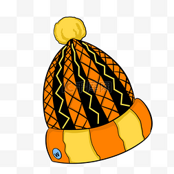 黄色的毛线帽插画