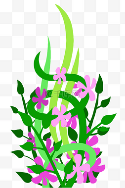 花草枝图片_花草植物花藤插画