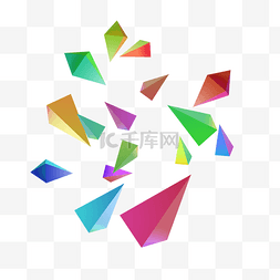 漂浮三角立体图片_立体三角素材