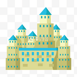 卡通装饰建筑图片_房屋建筑城堡插画