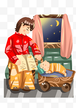 婴儿睡觉手绘图片_世界睡眠日婴儿插画