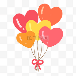 节日心形彩色气球组合