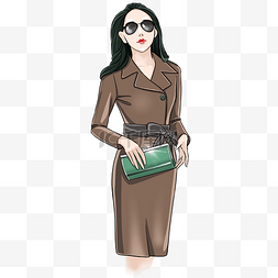 美白节图片_三八妇女节拿着绿色手包的墨镜美