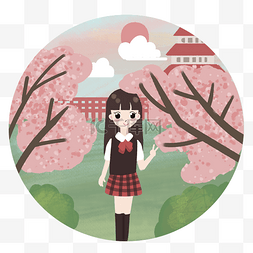 日本女孩樱花