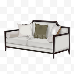 新中式家具图片图片_白色手绘新中式沙发